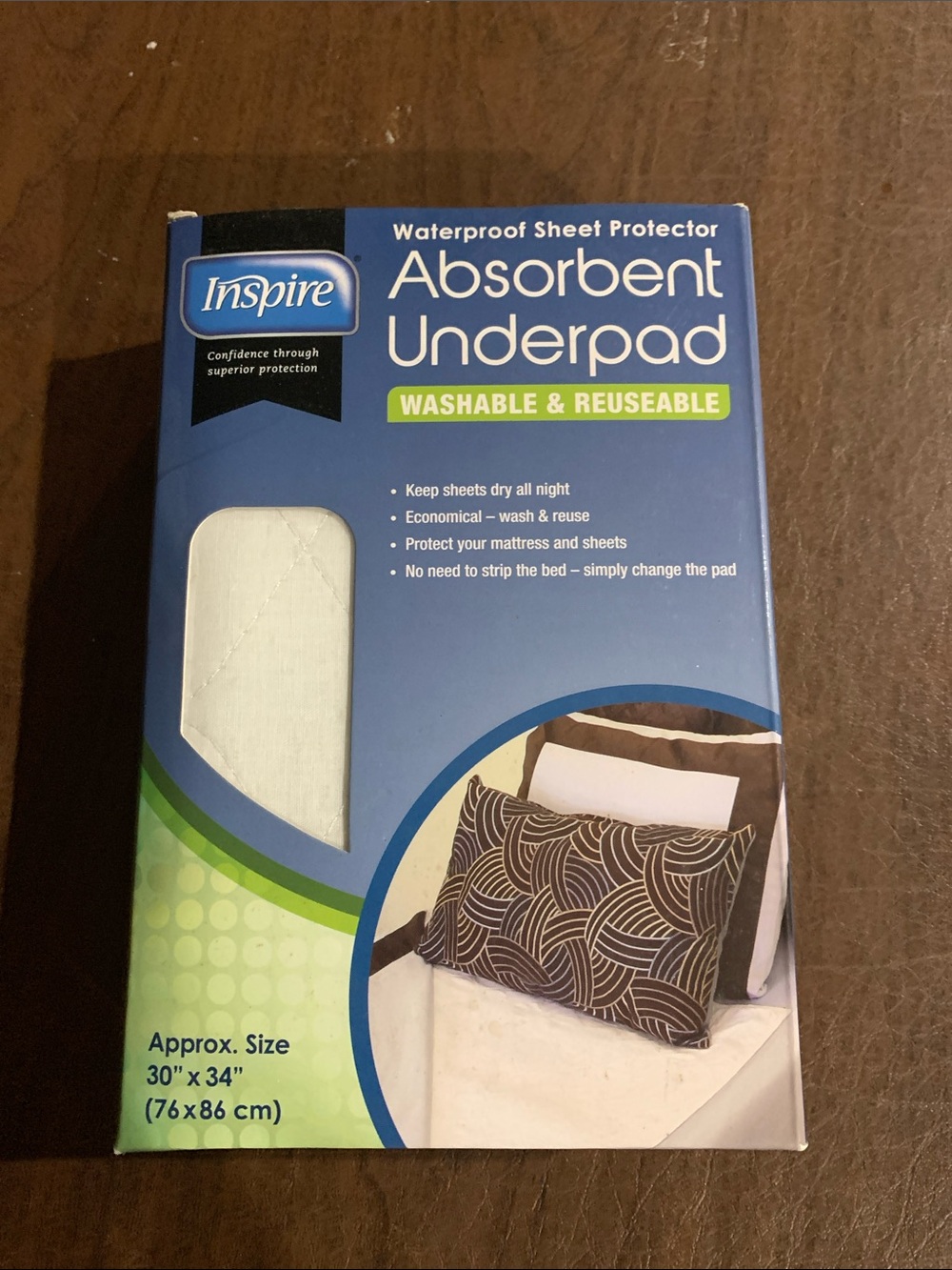 Inspire Blue and Green Waterproof Absorbent Underpad